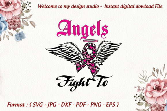 Angels Fight to Breast Cancer Svg Graphics