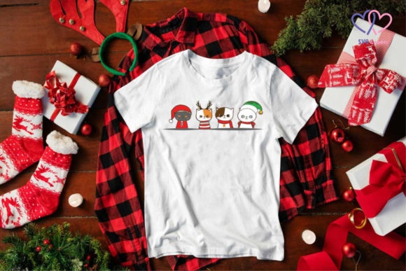 Christmas Cats Graphic: Print Templates with Holiday Spirit