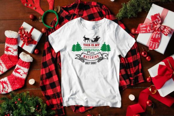 Christmas Movie Watching Ugly Shirt SVG Graphics Print Templates
