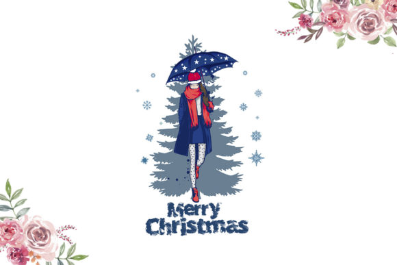 Christmas Winter Girl Graphics for Print Templates