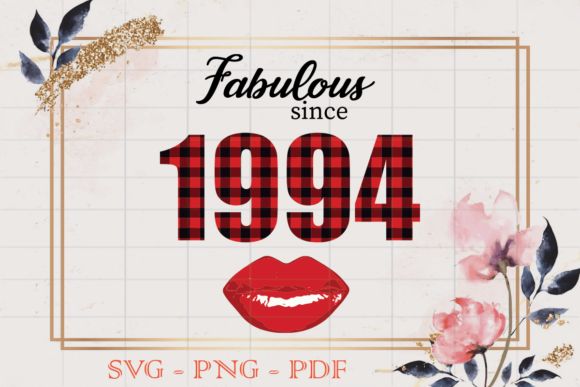 Fabulous Since 1994 Red Buffalo PlaidSVG Graphics & Print Templates