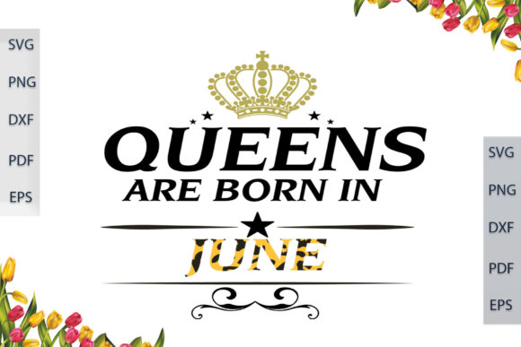 Gift for June Queens Leopard Font Graphics & Print Templates