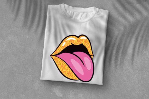 Glossy Helix Plaid Lips: Graphics for Print Templates