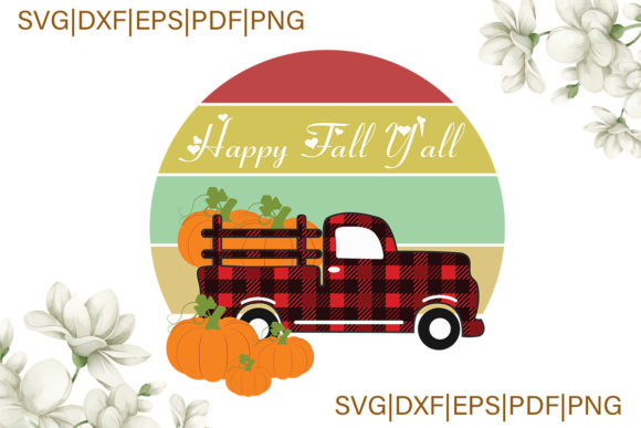 Hello Fall Pumpkin and Buffalo Plaid Car Graphics