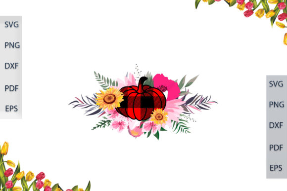 Red Buffalo Plaid Pumpkin SVG: Graphics for Print Templates