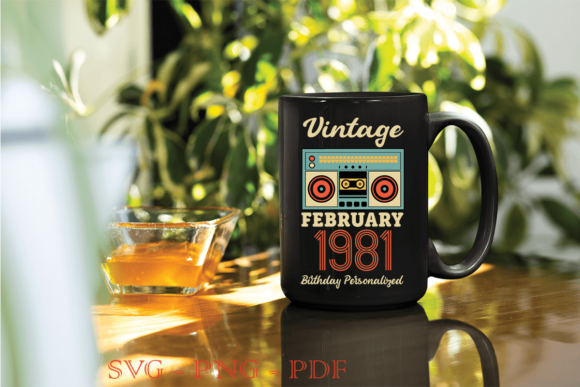 Vintage 1981 Graphics for Print Templates & Craft Projects