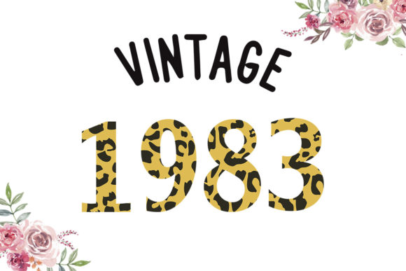 Vintage 1983 Leopard Font for Graphics and Print Templates